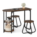 3-Piece Industrial Dining Table Set for Small Space by LJGDeals