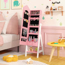 2 Pieces Kids Vanity Set and Jewelry Armoire Cabinet with Full-length Mirror by LJGDeals
