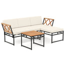 3-Piece L-Shaped Patio Furniture Set for Porch Backyard and Poolside-Beige by LJGDeals