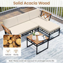 3-Piece L-Shaped Patio Furniture Set for Porch Backyard and Poolside-Beige by LJGDeals