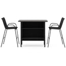 3 Piece Outdoor Bar Set with Footrest and 2-Tier Shelf by LJGDeals