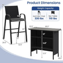 3 Piece Outdoor Bar Set with Footrest and 2-Tier Shelf by LJGDeals