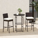 3 Piece Outdoor Bar Set Patio Heavy-Duty Metal Barstool and Table Set-White by LJGDeals