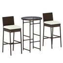 3 Piece Outdoor Bar Set Patio Heavy-Duty Metal Barstool and Table Set-White by LJGDeals