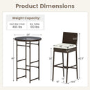 3 Piece Outdoor Bar Set Patio Heavy-Duty Metal Barstool and Table Set-White by LJGDeals