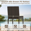3 Piece Outdoor Bar Set Patio Heavy-Duty Metal Barstool and Table Set-White by LJGDeals