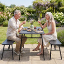3-Piece Metal Patio Dining Set with Table and 2 Benches by DirectDeals