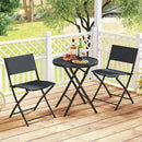 3 Piece Outdoor Folding Patio Bistro Set with Tempered Glass Coffee Table and 2 Patio Chairs by LJGDeals