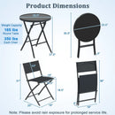 3 Piece Outdoor Folding Patio Bistro Set with Tempered Glass Coffee Table and 2 Patio Chairs by LJGDeals