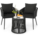 3-Piece Outdoor Furniture Set with Cushions for Porch Garden by DirectDeals