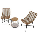 3 Piece Outdoor Furniture Set with Pet Housefor Patio Yard-Brown by LJGDeals