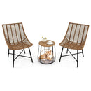 3 Piece Outdoor Furniture Set with Pet Housefor Patio Yard-Brown by LJGDeals