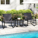 3 Piece Outdoor Rocking Bistro Set Porch Rocker Chairs-Gray by DirectDeals