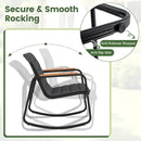 3 Piece Outdoor Rocking Bistro Set Porch Rocker Chairs-Gray by DirectDeals