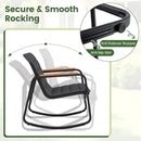 3 Piece Outdoor Rocking Bistro Set Porch Rocker Chairs-Gray by LJGDeals