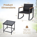 3-Piece Rocking Bistro Set with Cushions & Glass Table by DirectDeals