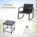 3-Piece Rocking Bistro Set with Cushions & Glass Table by LJGDeals