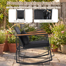 3-Piece Rocking Bistro Set with Cushions & Glass Table by DirectDeals