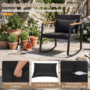 3-Piece Rocking Bistro Set with Cushions & Glass Table by LJGDeals