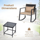 3-Piece Rocking Bistro Set with Cushions & Glass Table by LJGDeals