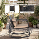 3-Piece Rocking Bistro Set with Cushions & Glass Table by DirectDeals