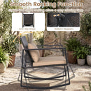 3-Piece Rocking Bistro Set with Cushions & Glass Table by LJGDeals
