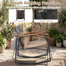 3-Piece Rocking Bistro Set with Cushions & Glass Table by LJGDeals