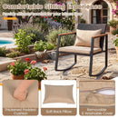 3-Piece Rocking Bistro Set with Cushions & Glass Table by LJGDeals