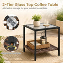 3-Piece Rocking Chair Patio Set with Glass Coffee Table by LJGDeals