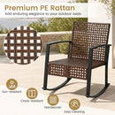 3-Piece Rocking Chair Patio Set with Glass Coffee Table by LJGDeals
