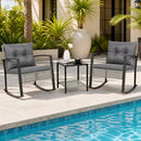 3-Piece Outdoor Rocking Chair Set with Coffee Table - Gray by DirectDeals