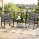 3-Piece Outdoor Rocking Chair Set with Coffee Table - Gray by DirectDeals