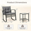 3-Piece Outdoor Rocking Chair Set with Coffee Table - Gray by LJGDeals