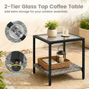 3-Piece Outdoor Rocking Chair Set with Coffee Table - Gray by LJGDeals