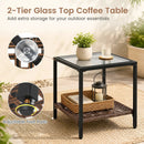 3-Piece Rocking Chair Patio Set with Glass Coffee Table by LJGDeals