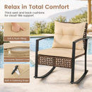 3-Piece Rocking Chair Patio Set with Glass Coffee Table by LJGDeals