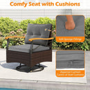 3 Piece Outdoor Swivel Chair Set with Tempered Glass Side Table by LJGDeals