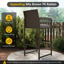 3 Piece Patio Bar Set Outdoor Wicker Bar Height Table and Armchairs-White by LJGDeals
