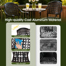 3 Piece Patio Bar Set Outdoor Cast Aluminum Round High Top Table 2 Counter Height Bar Stools