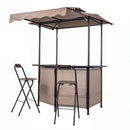 3-Piece Patio Bar Set Outdoor Grill Gazebo and 2 Folding Bar Stools by DirectDeals