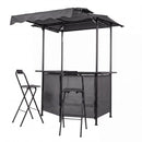 3-Piece Patio Bar Set Outdoor Grill Gazebo and 2 Folding Bar Stools by DirectDeals