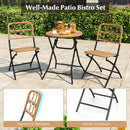 3 Piece Patio Bistro Set Folding Round Table and Chairs with Wicker Seat by LJGDeals