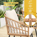 3 Piece Patio Bistro Set with PE Rattan Wicker Chairs and Tempered Glass Coffee Table by LJGDeals