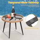 3 Piece Patio Bistro Set with PE Rattan Wicker Chairs and Tempered Glass Coffee Table by LJGDeals