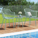 3 Piece Patio Chair Set with PP Seat and Tabletop for Porch by LJGDeals