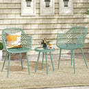 3 Piece Patio Chair Set with PP Seat and Tabletop for Porch by LJGDeals