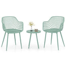 3 Piece Patio Chair Set with PP Seat and Tabletop for Porch by LJGDeals