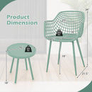 3 Piece Patio Chair Set with PP Seat and Tabletop for Porch
