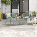 3 Piece Patio Chair Set with PP Seat and Tabletop for Porch by LJGDeals