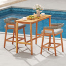 3-Piece Patio Counter Height Bar Set with Cushioned Stools by LJGDeals